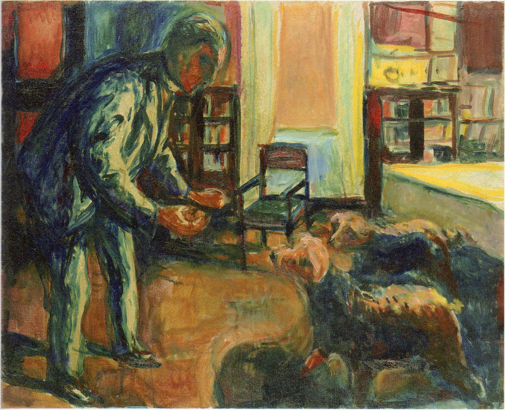 Autoportrét se psy - Edvard Munch