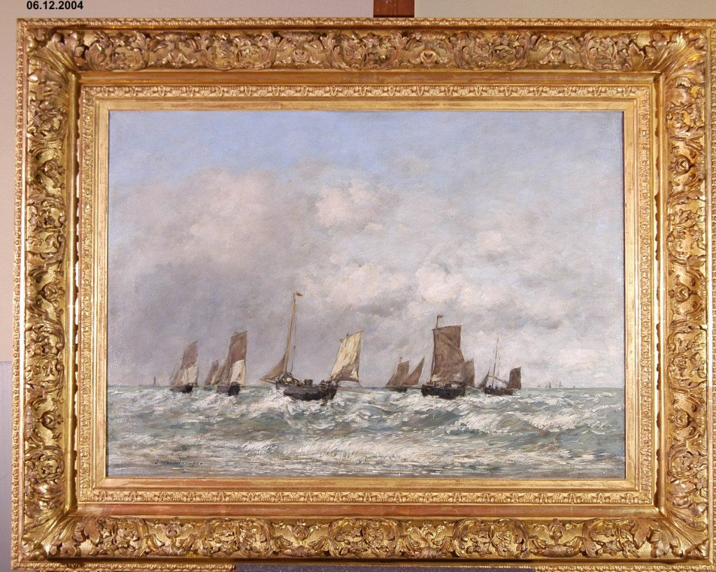 Berck: odjezd člunů - Eugène Boudin
