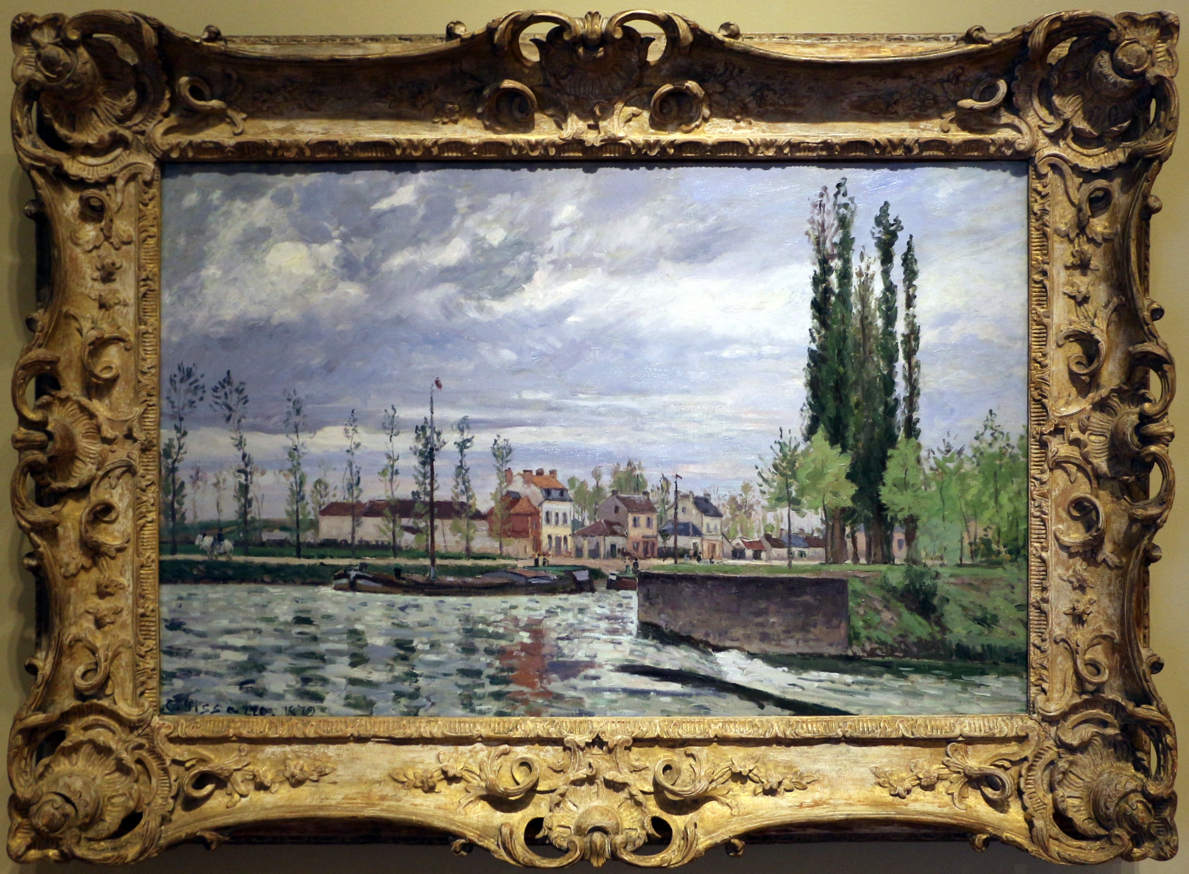 Záplava v Pontoise - Camille Pissarro