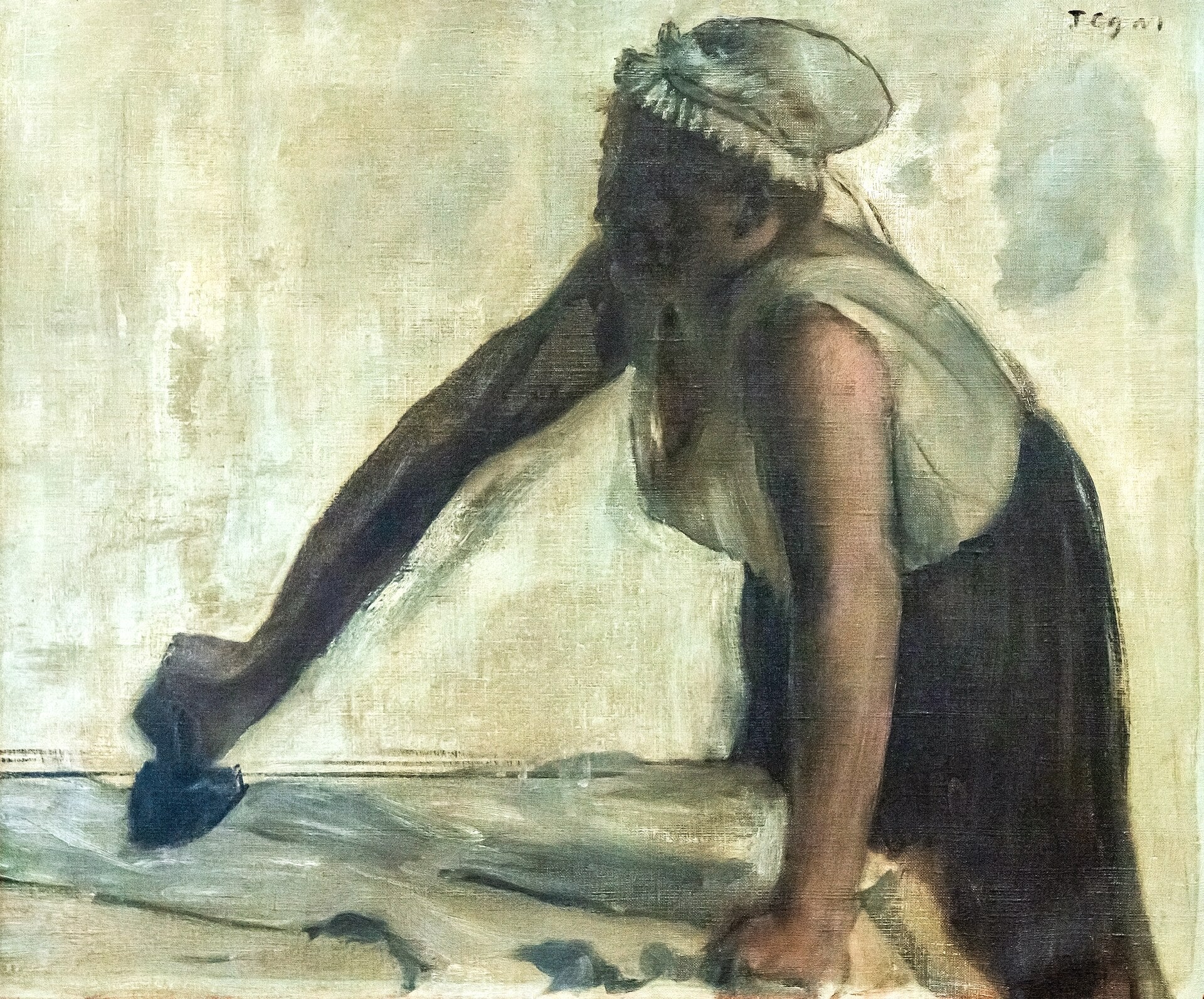 Žehlička proti světlu - Edgar Degas