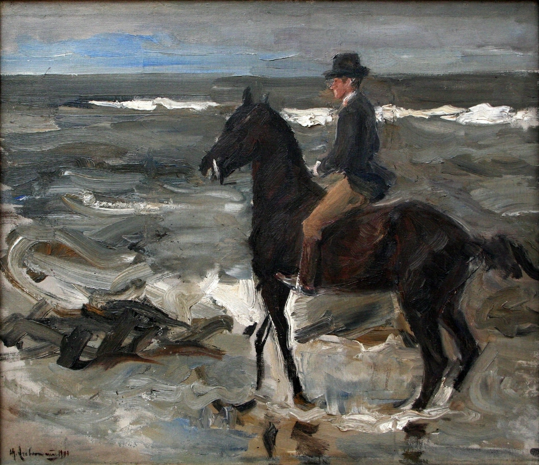 Jezdec na pláži - Max Liebermann