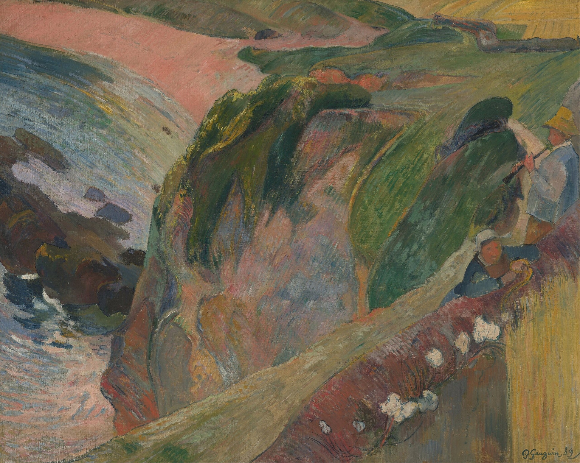 Hráč na flétnu na útesu - Paul Gauguin