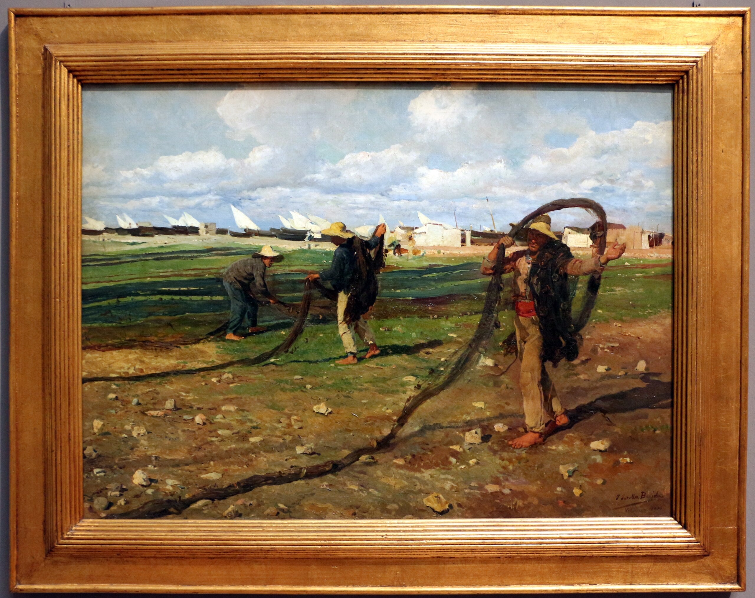 Rybáři sbírají své sítě - Joaquín Sorolla