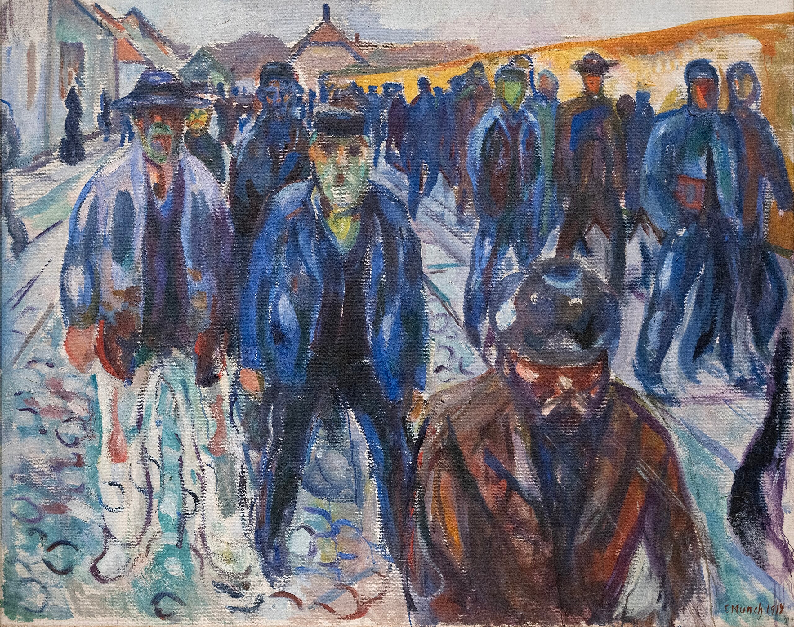 Dělníci na cestě domů - Edvard Munch