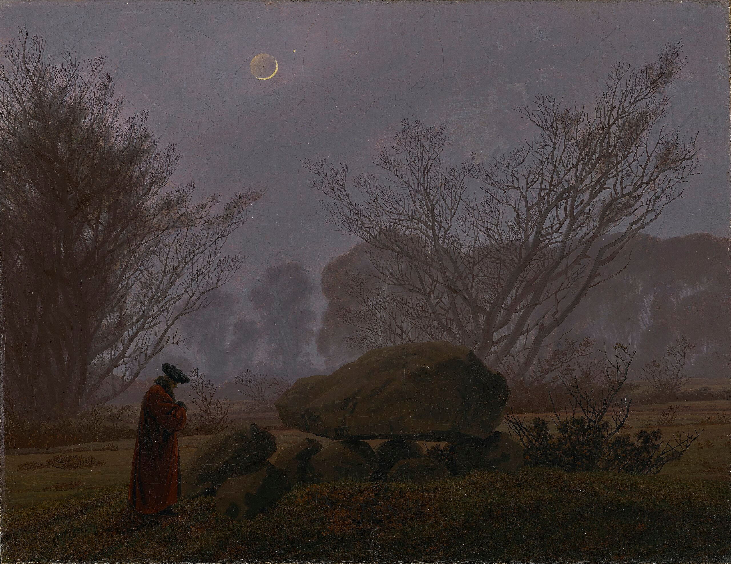Procházka za soumraku - Caspar David Friedrich