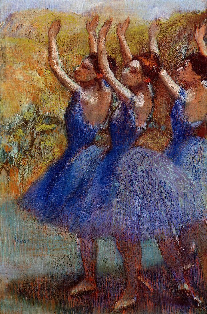 Tři tanečnice v fialových tutus - Edgar Degas