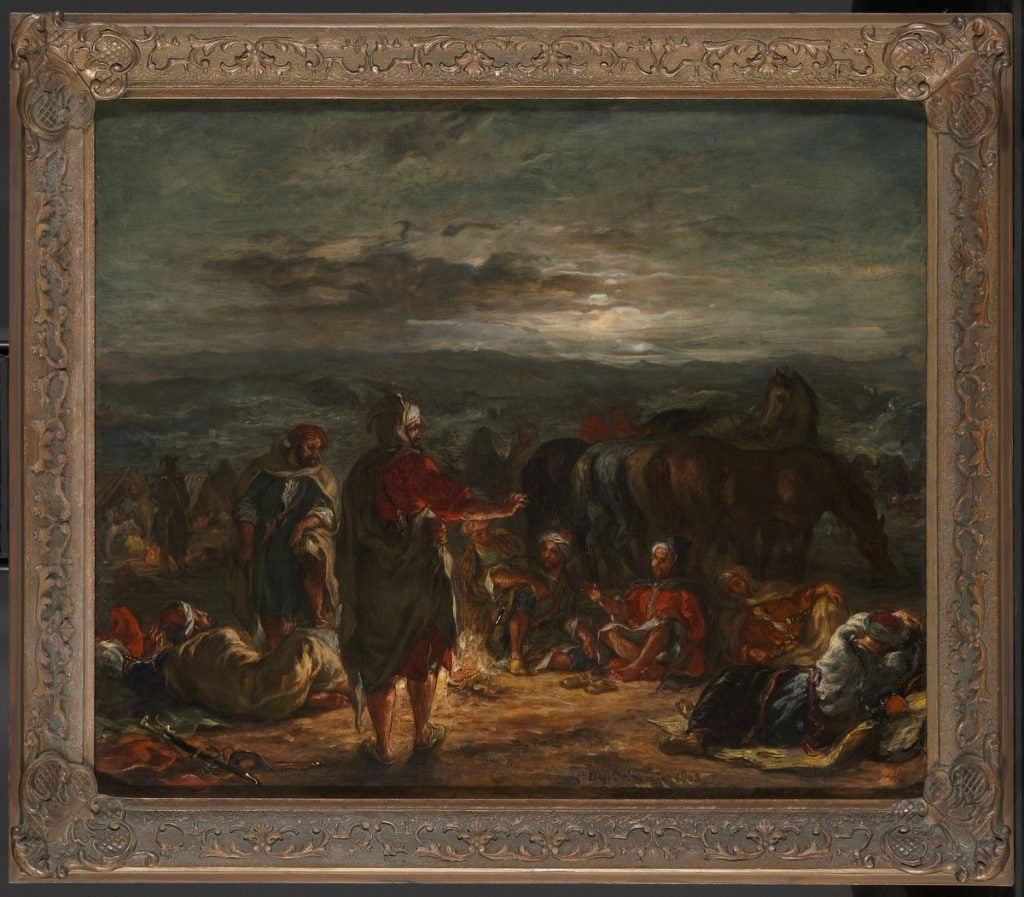 Arabský tábor v noci - Eugène Delacroix