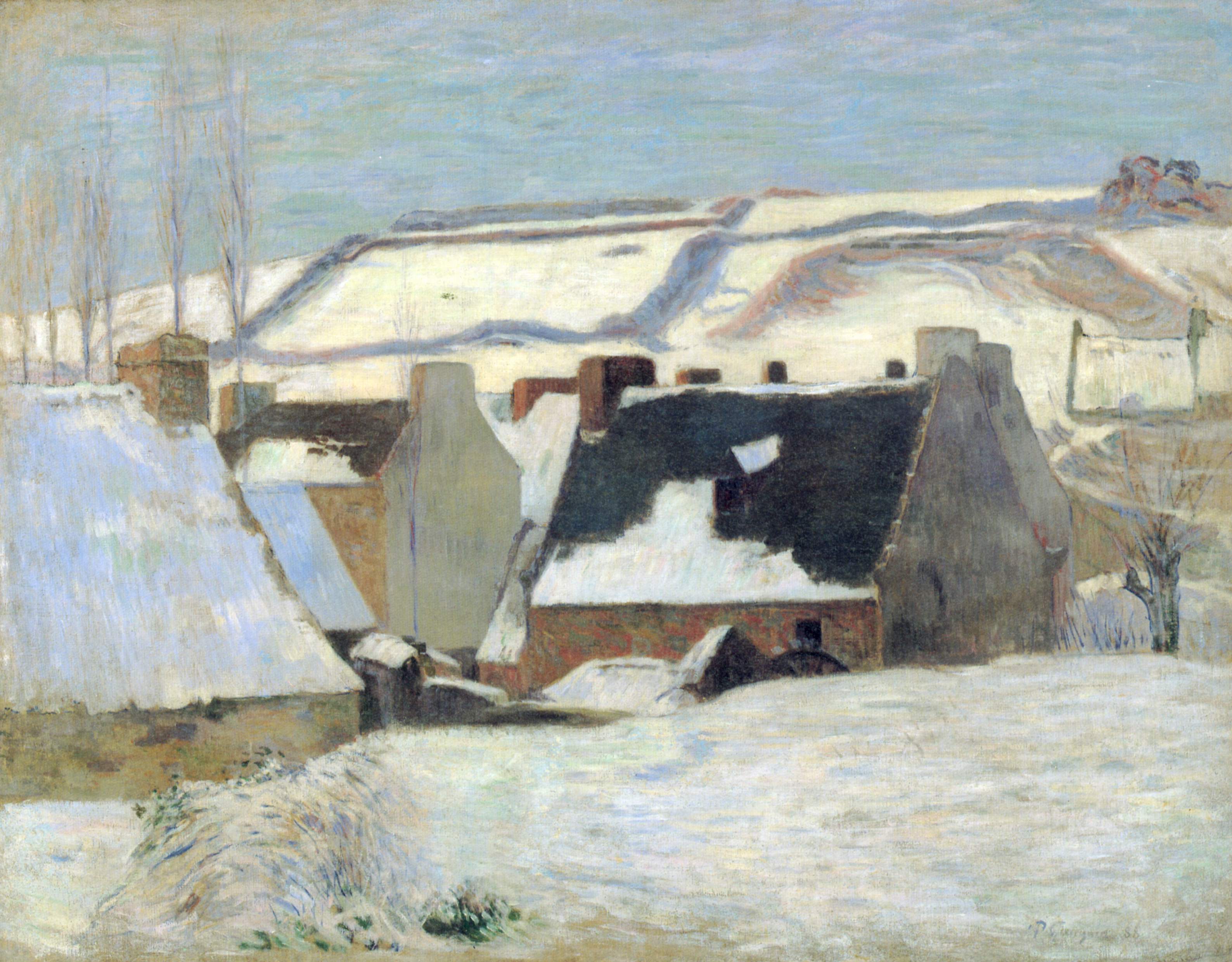 Pont-Aven pod sněhem - Paul Gauguin