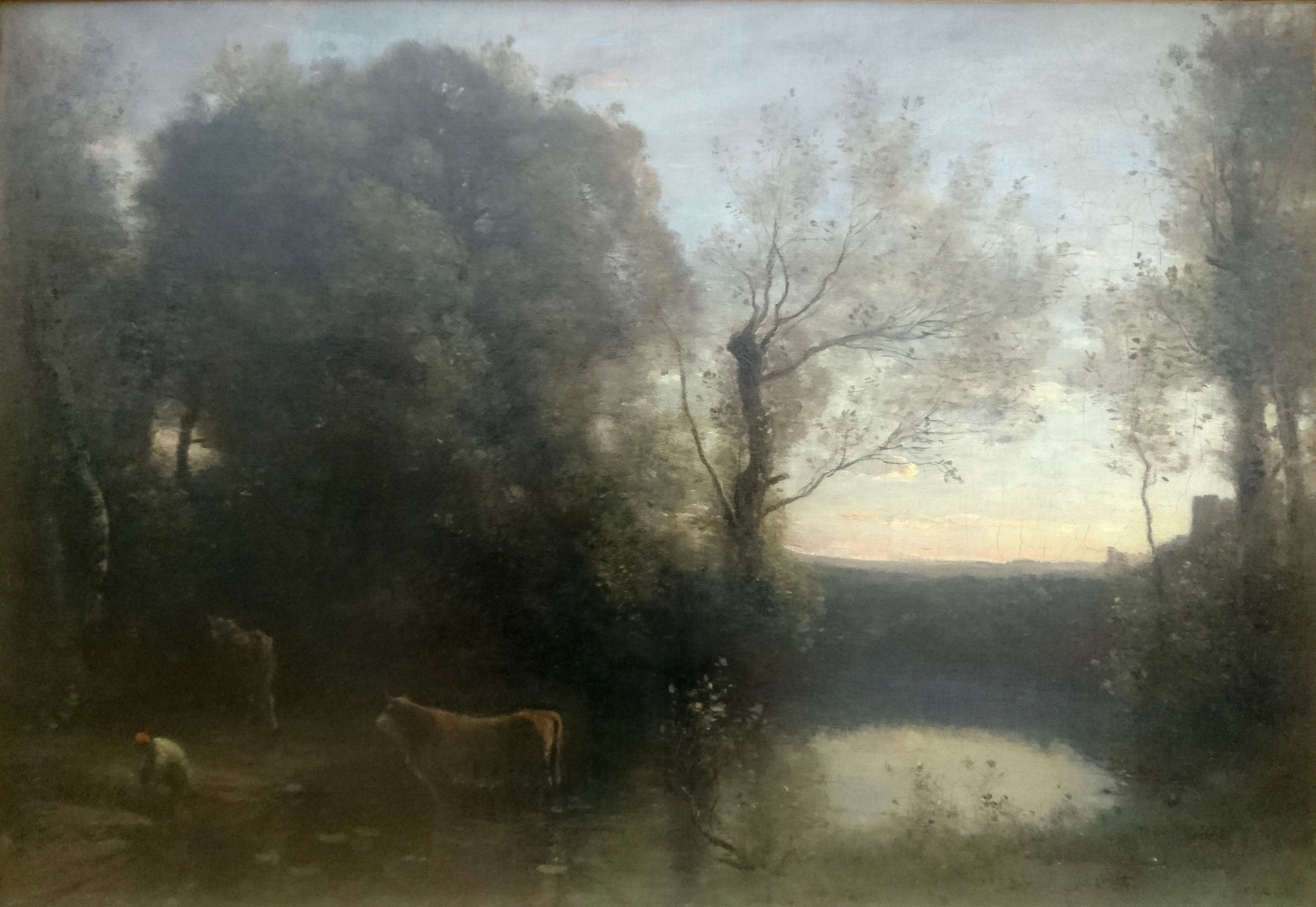 Paysage, soleil couchant - Jean-Baptiste Camille Corot