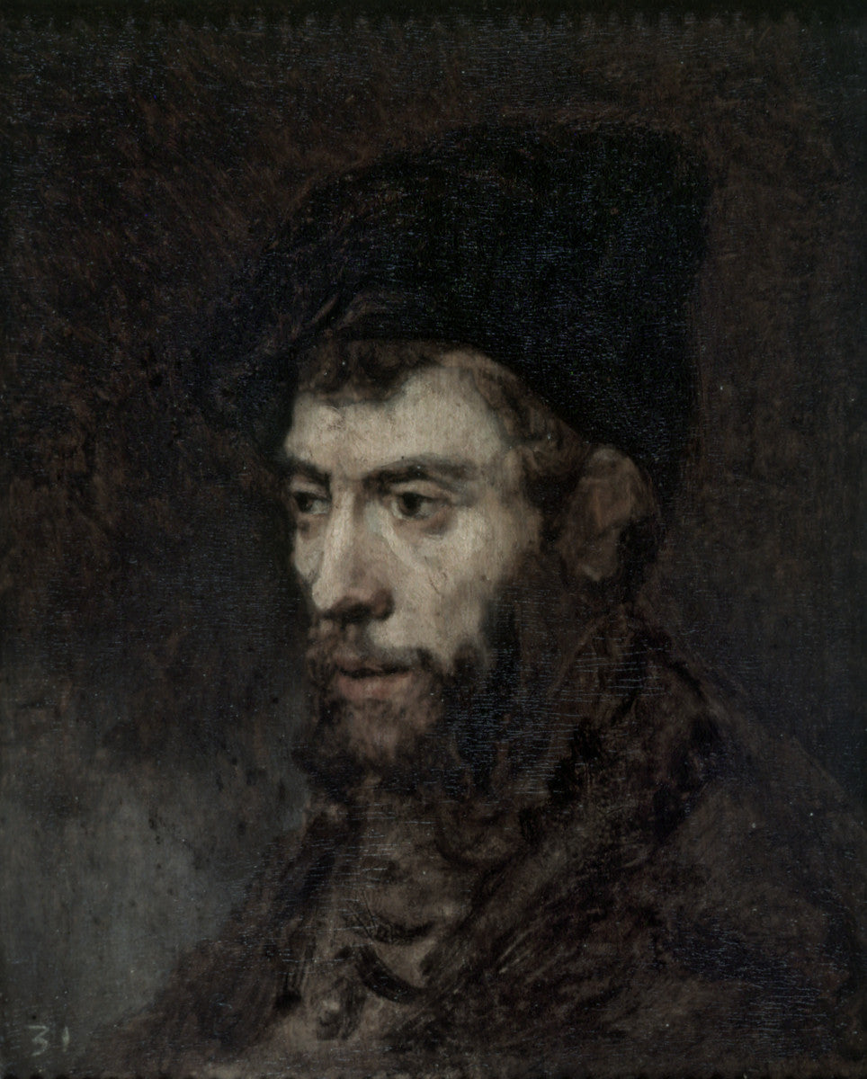 Reproduction du tableau « Homme portant un béret regardant vers la gauche - Rembrandt » par Alpha Reproduction en peinture à l’huile
