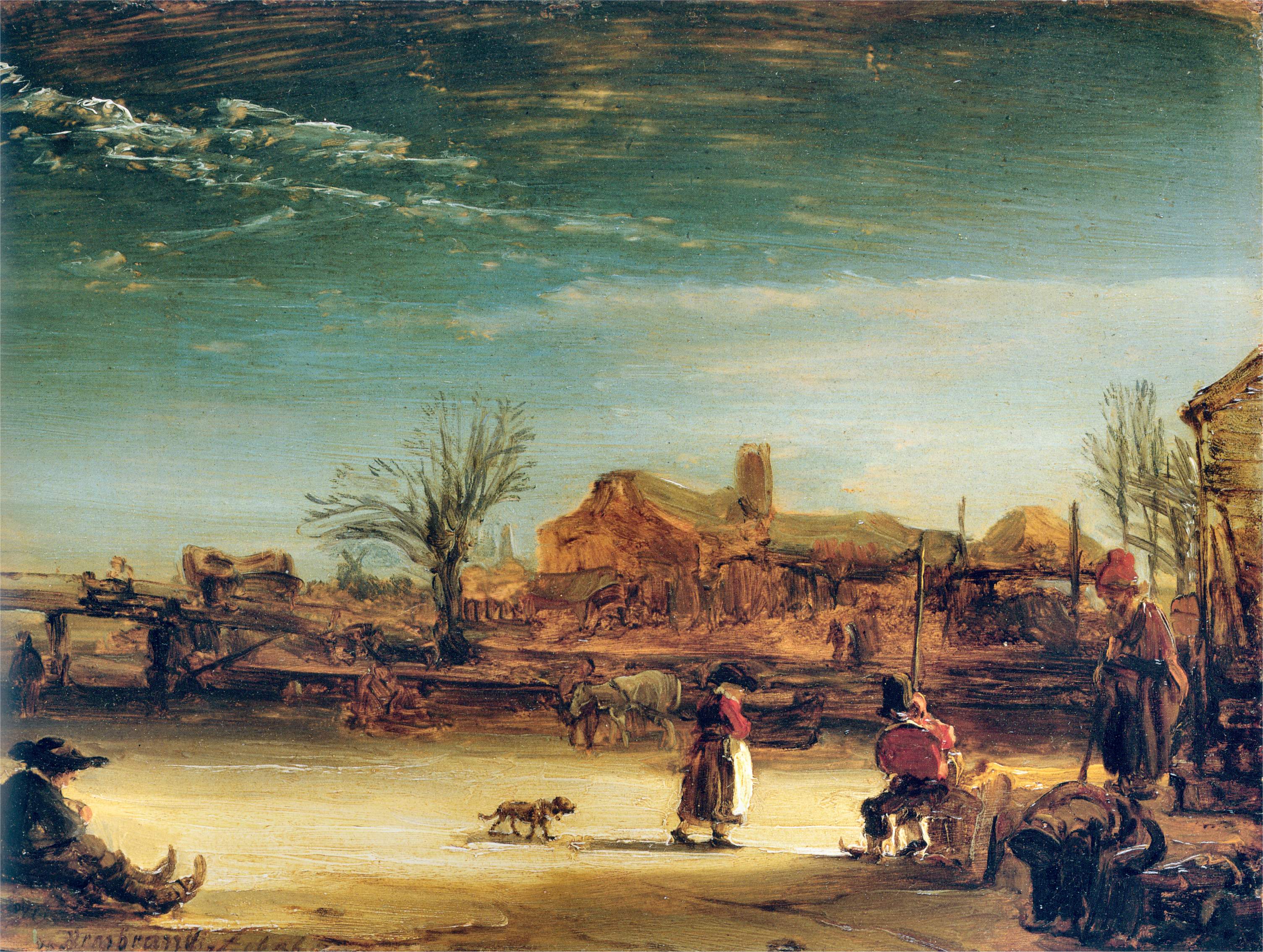 Reproduction du tableau « Paysage d'hiver - Rembrandt » par Alpha Reproduction en peinture à l’huile