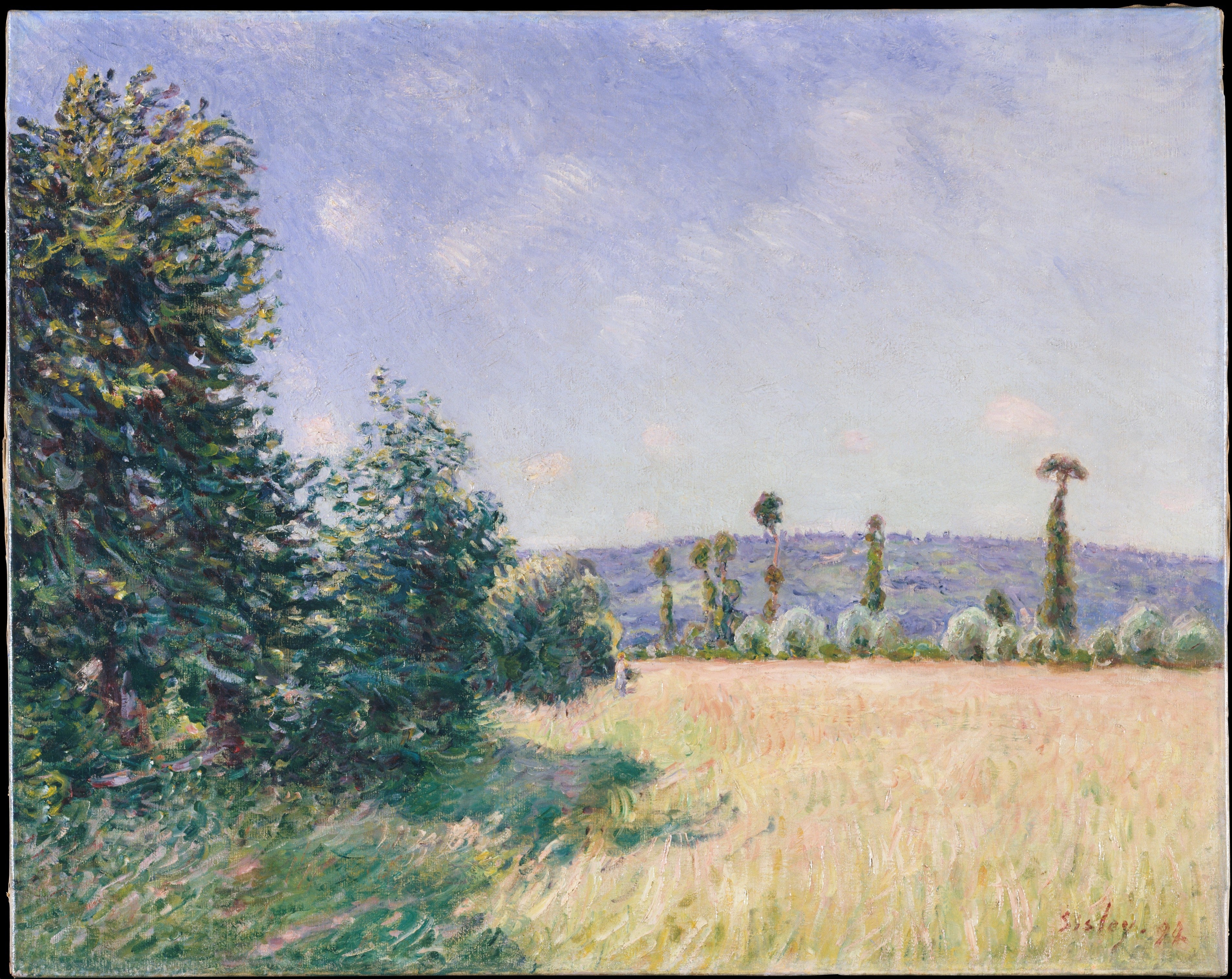 Reproduction du tableau « Les Prairies de Sahurs dans le soleil du matin - Alfred Sisley » par Alpha Reproduction en peinture à l’huile
