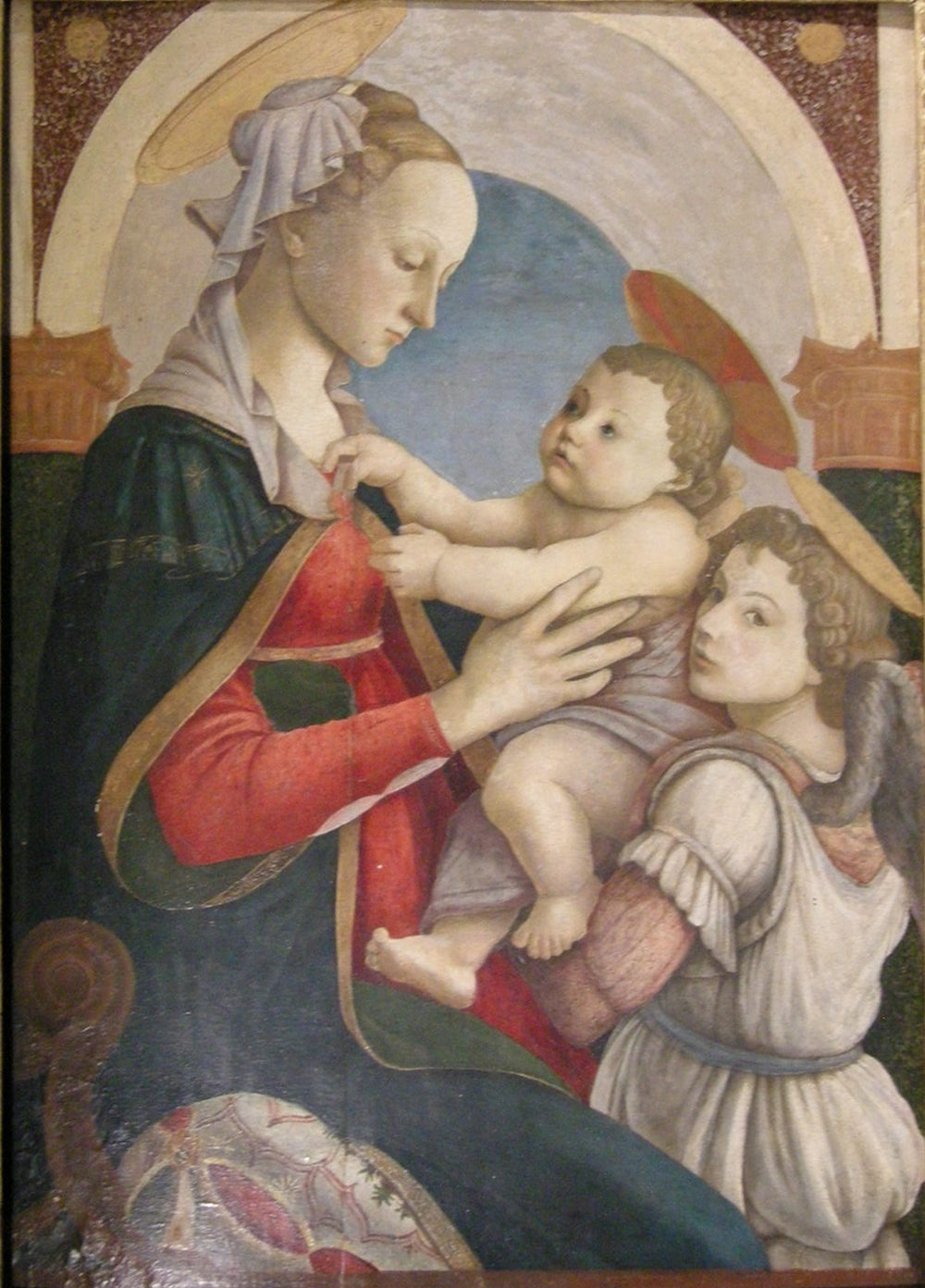 Panna Marie s dítětem a andělem - Sandro Botticelli