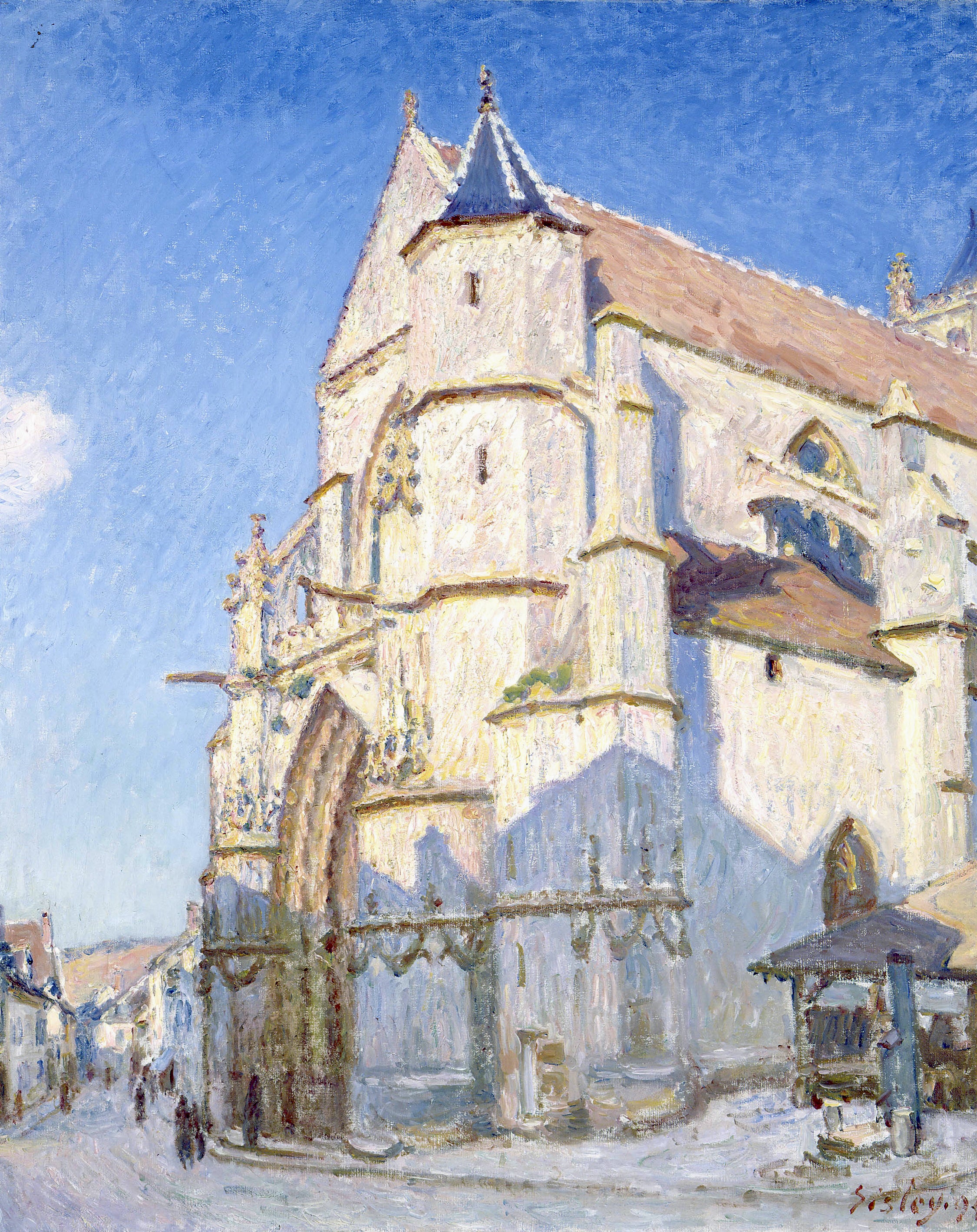Reproduction du tableau « L'Église de Moret, le soir - Alfred Sisley » par Alpha Reproduction en peinture à l’huile