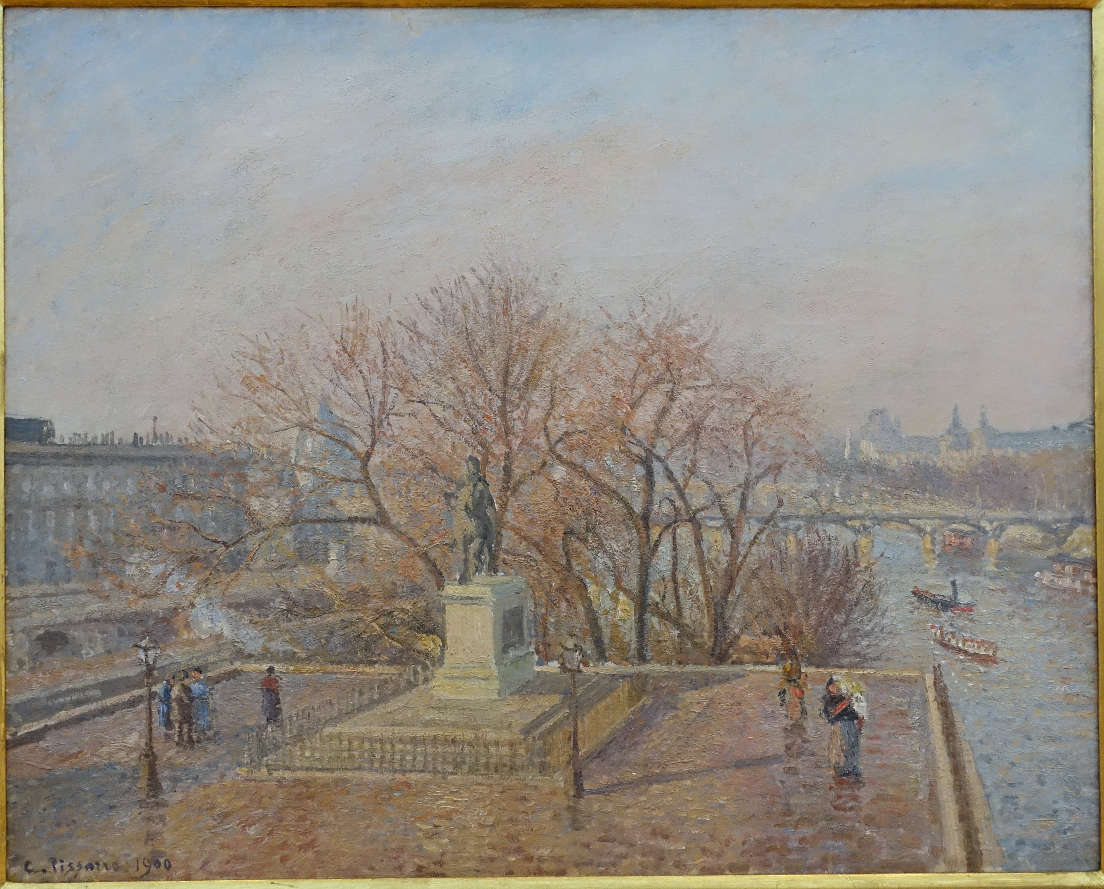 Reproduction du tableau « Statue d'Henri IV, matin, soleil d'hiver - Camille Pissarro » par Alpha Reproduction en peinture à l’huile