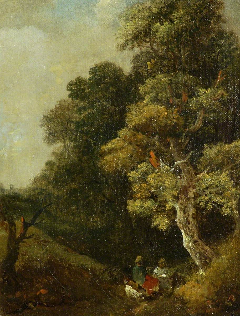 Paysage avec personnages sous un arbre - Thomas Gainsborough