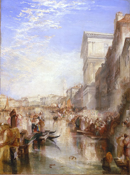 Reproduction du tableau « The Grand Canal: Scene - A Street in Venice - J. M. W. Turner » par Alpha Reproduction en peinture à l’huile