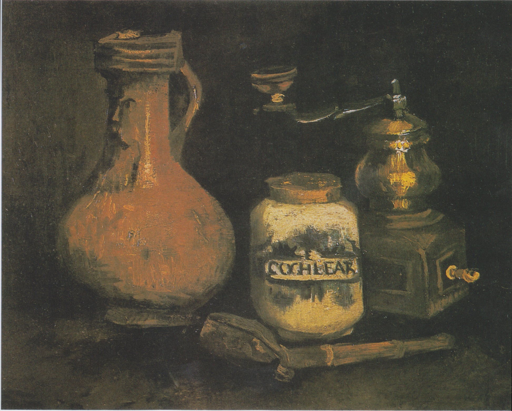 Zátiší s nádobou zobrazující vousatého muže - Vincent van Gogh