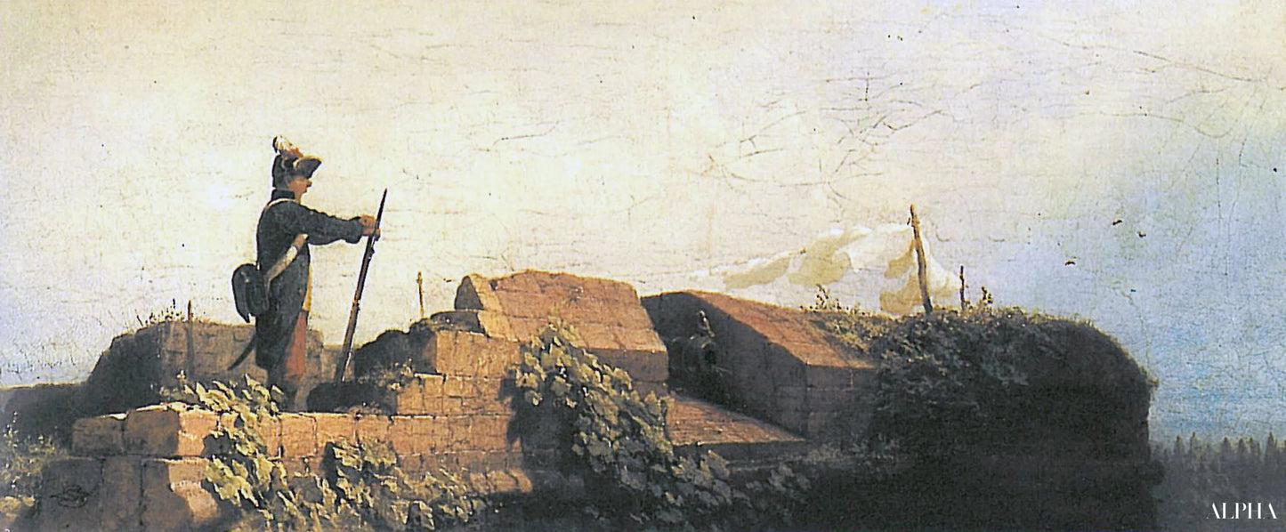 Sur le bastion - Carl Spitzweg - Reproductions de tableaux et peintures haut de gamme