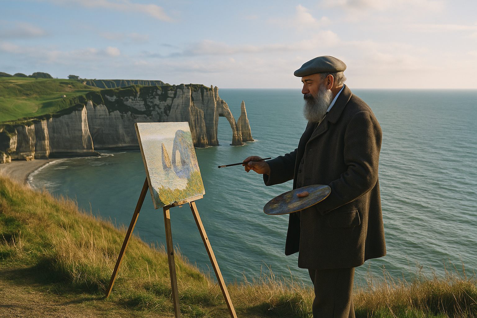 Claude Monet v Étretatu: Impresionistický mistrovský kousek mezi nebem, mořem a útesy