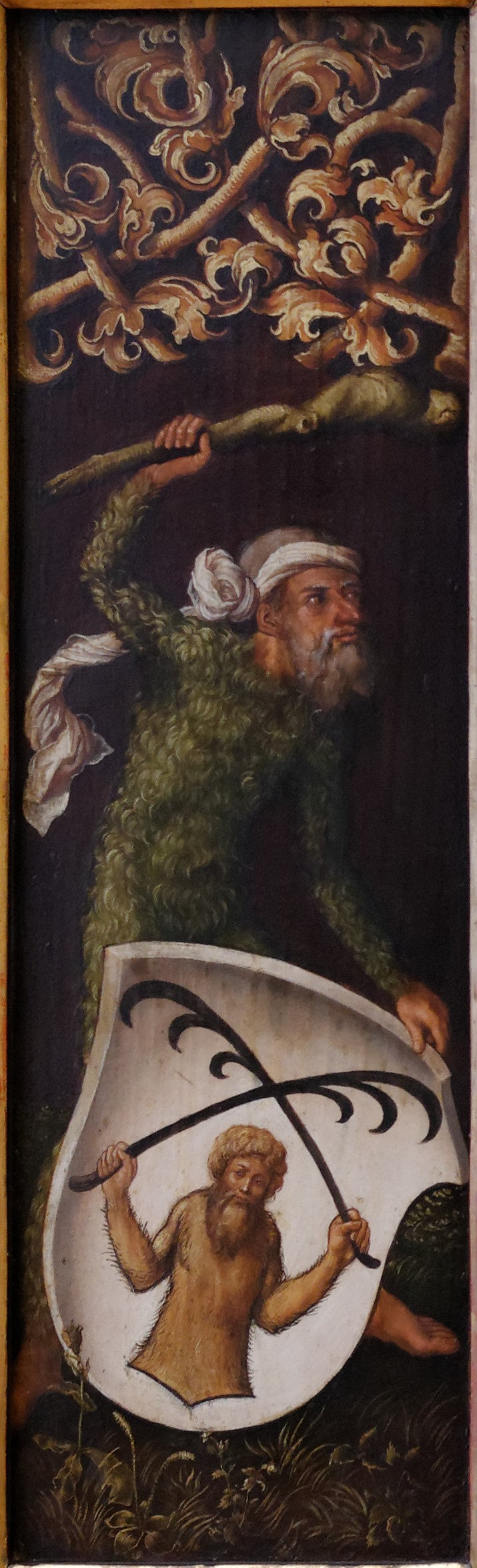 Portrét Oswolta Krela: „Lesní muži“ s heraldickými štíty Oswolta Krela - Albrecht Dürer
