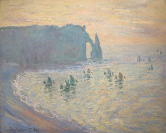 🏖️ Pláž v Étretatu – Claude Monet (1885–1886)