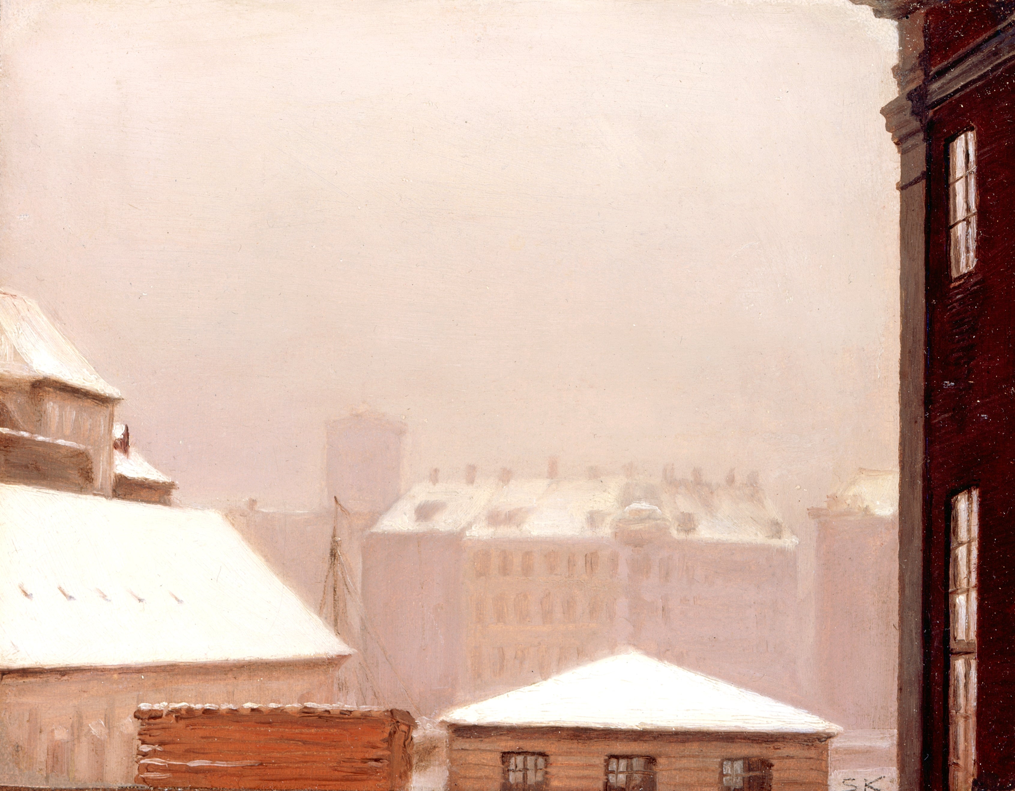 Copenhague : les toits sous la neige - Peder Severin Krøyer