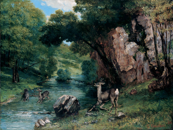 Chevreuil dans un ruisseau - Gustave Courbet