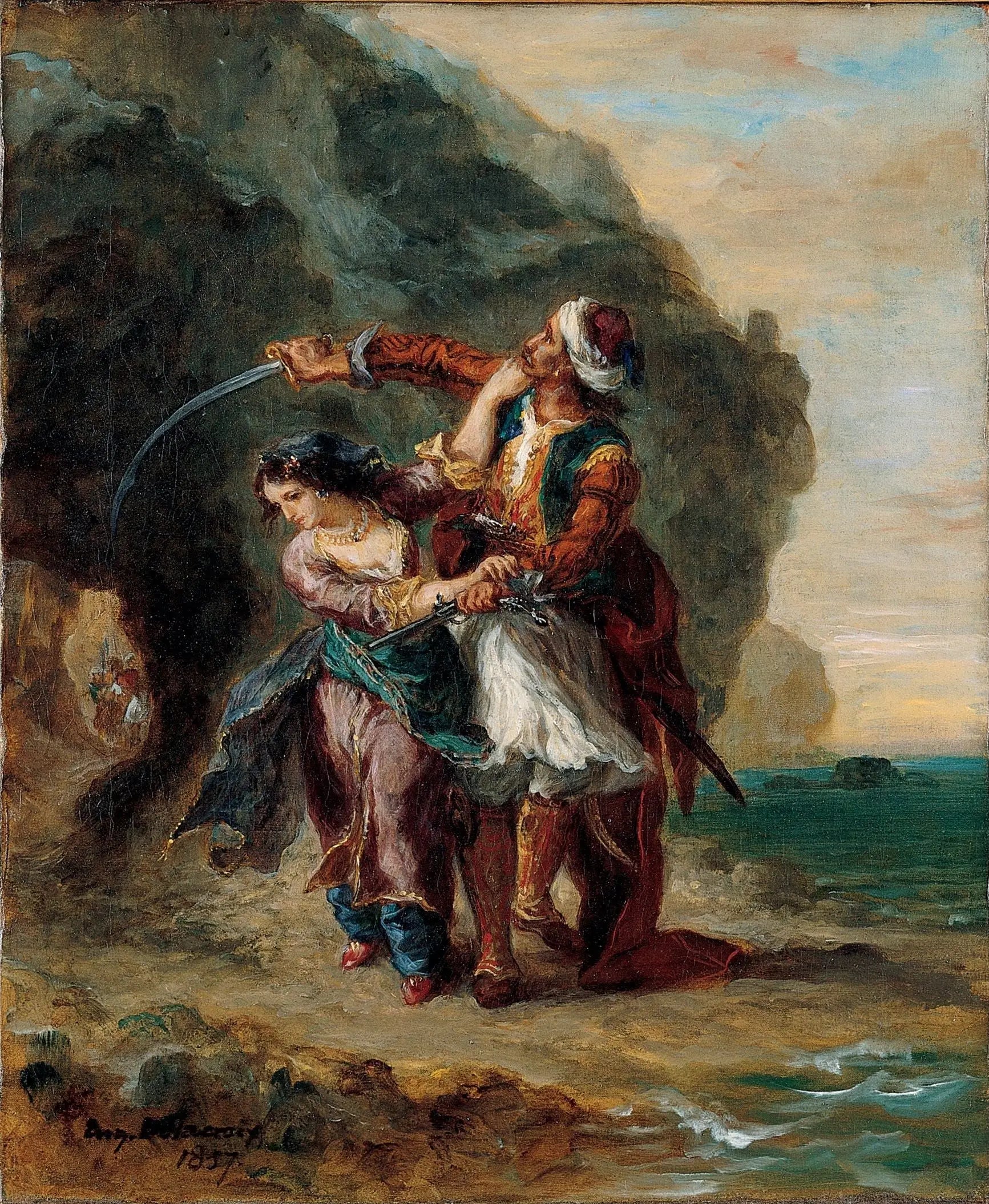 Reproduction du tableau « Selim et Zuleïka - Eugène Delacroix » par Alpha Reproduction en peinture à l’huile
