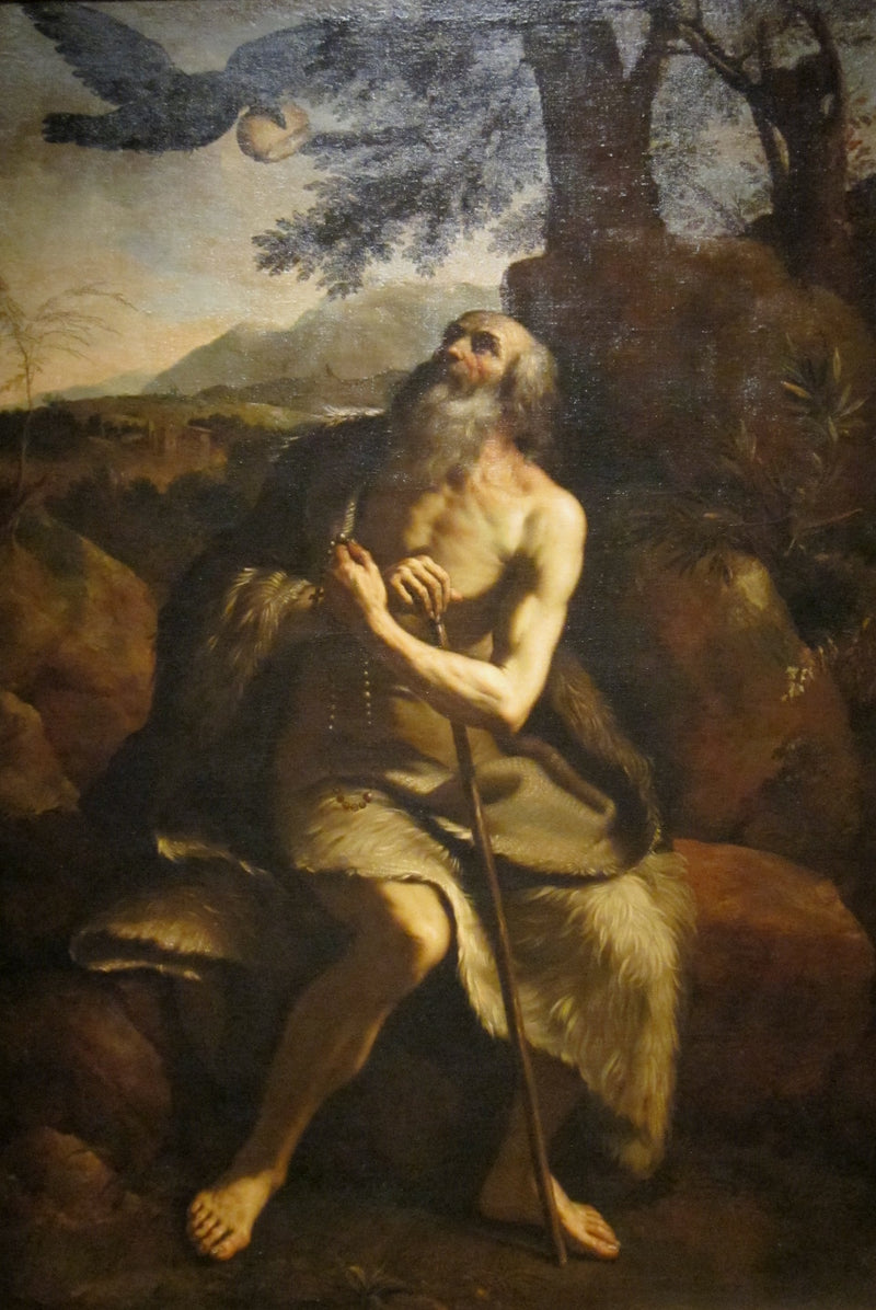 Svatý Pavel Ermitážský krmený havranem - Guercino