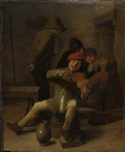 Musiciens du village (Allégorie de l'Ouïe) - Adriaen Brouwer