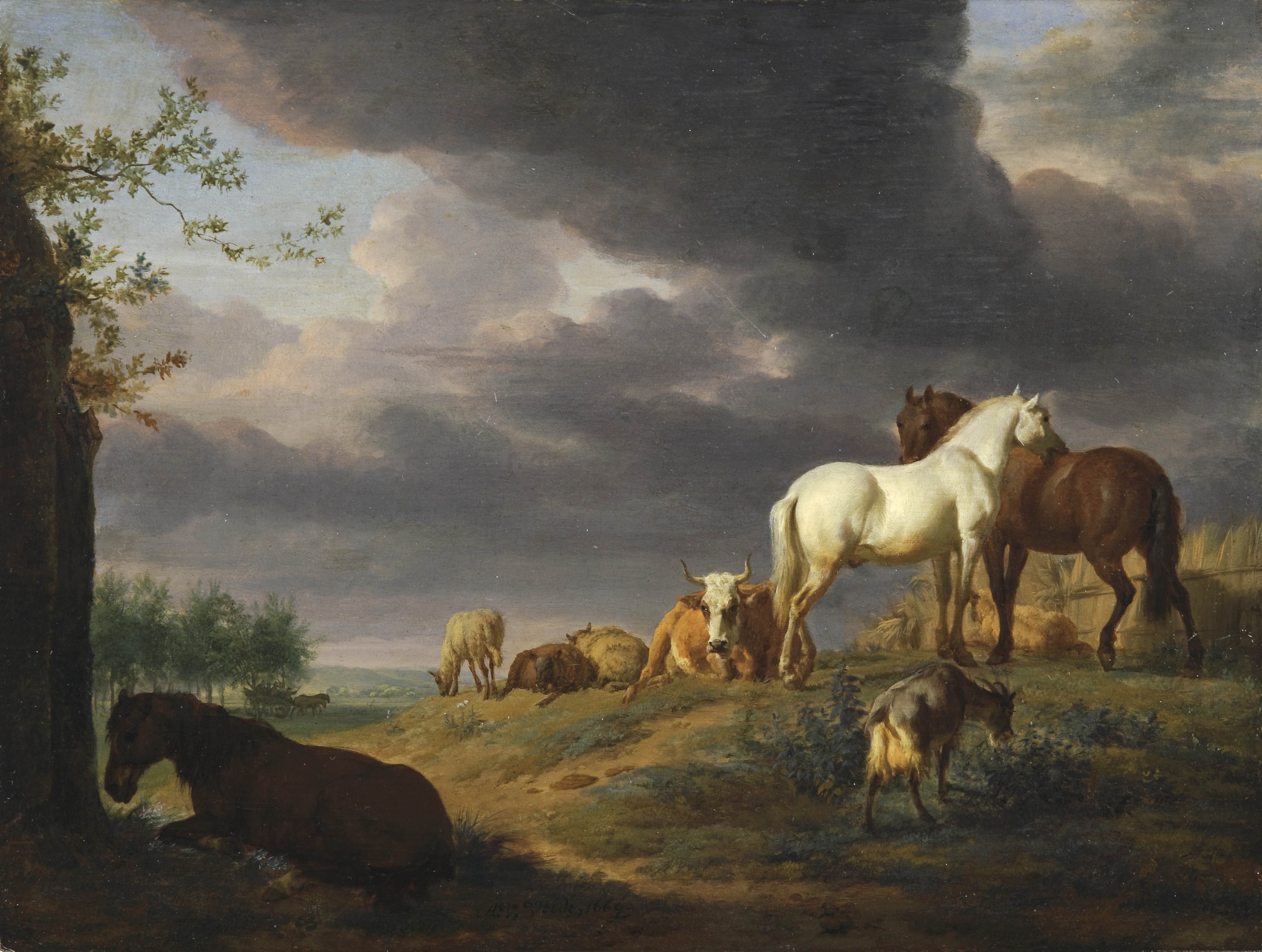 Paysage avec chevaux et autres animaux d'élevage - Adriaen van de Velde