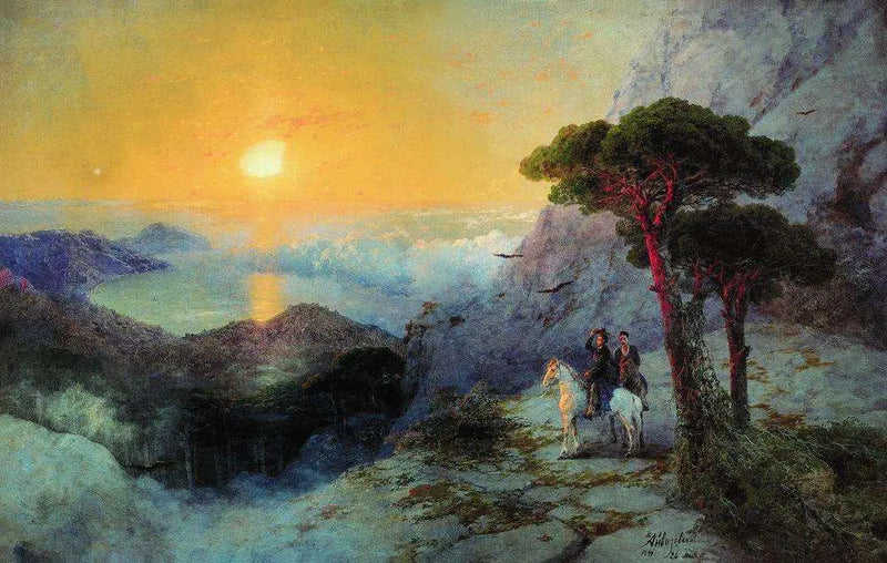 Alexandre Pouchkine na vrcholu Ai-Petri při východu slunce - Ivan Aïvazovski
