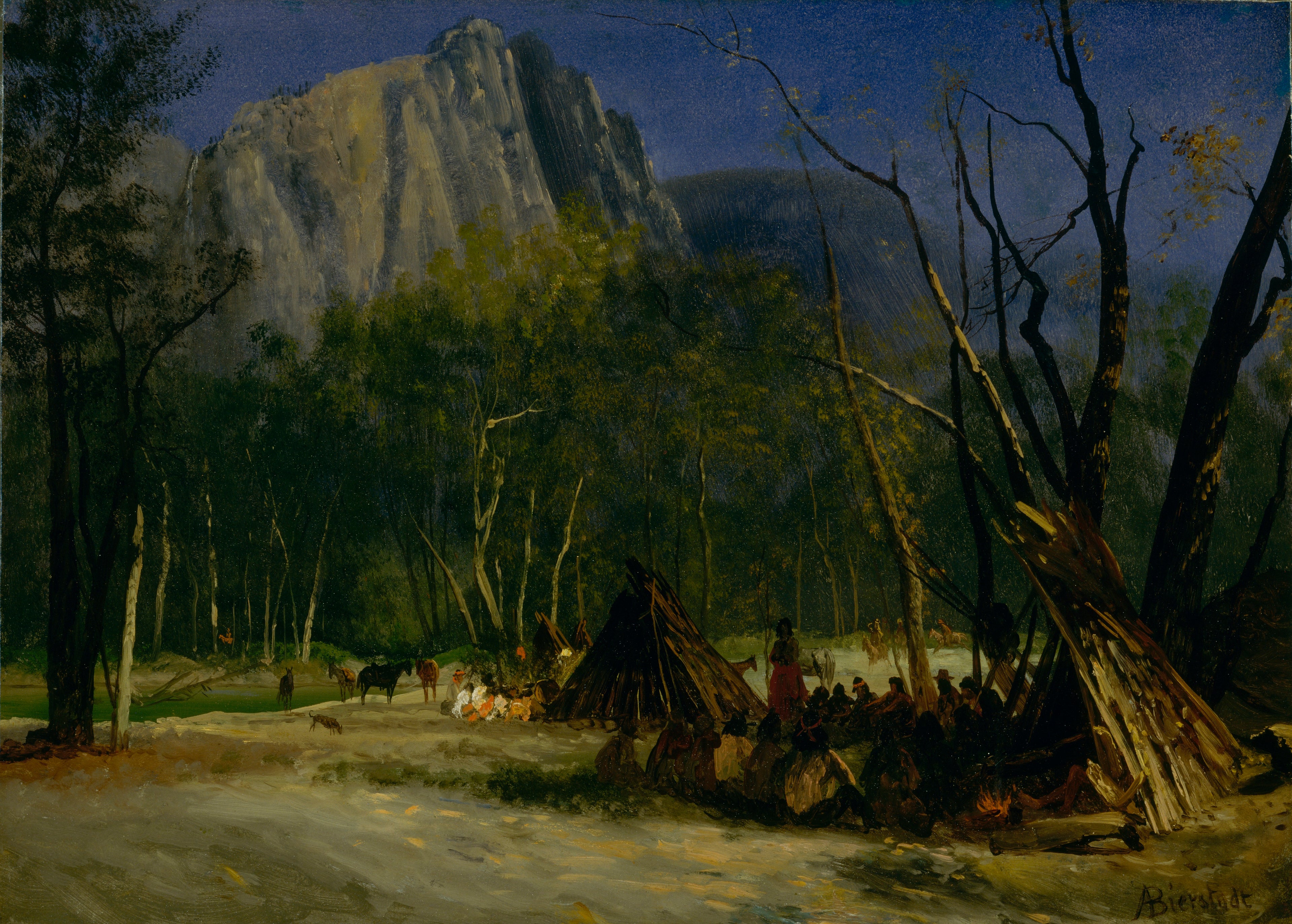 Indiens au Conseil, Californie - Albert Bierstadt