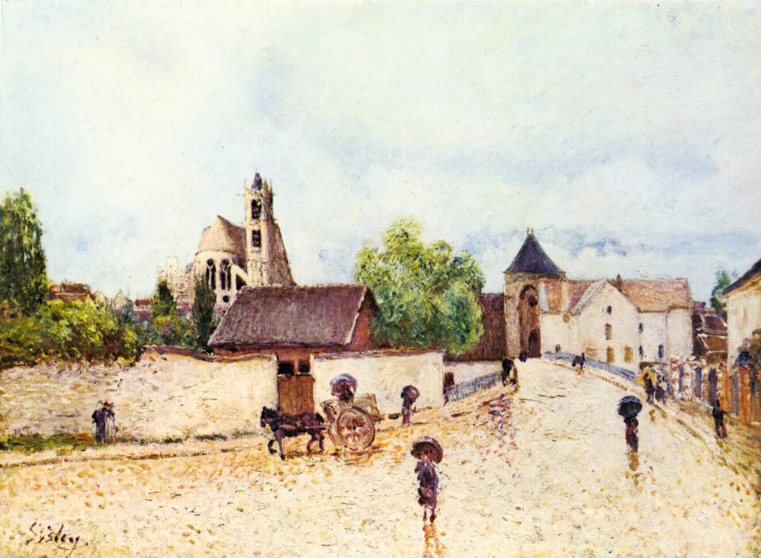Reproduction du tableau « Moret-sur-Loing sous la pluie - Alfred Sisley » par Alpha Reproduction en peinture à l’huile