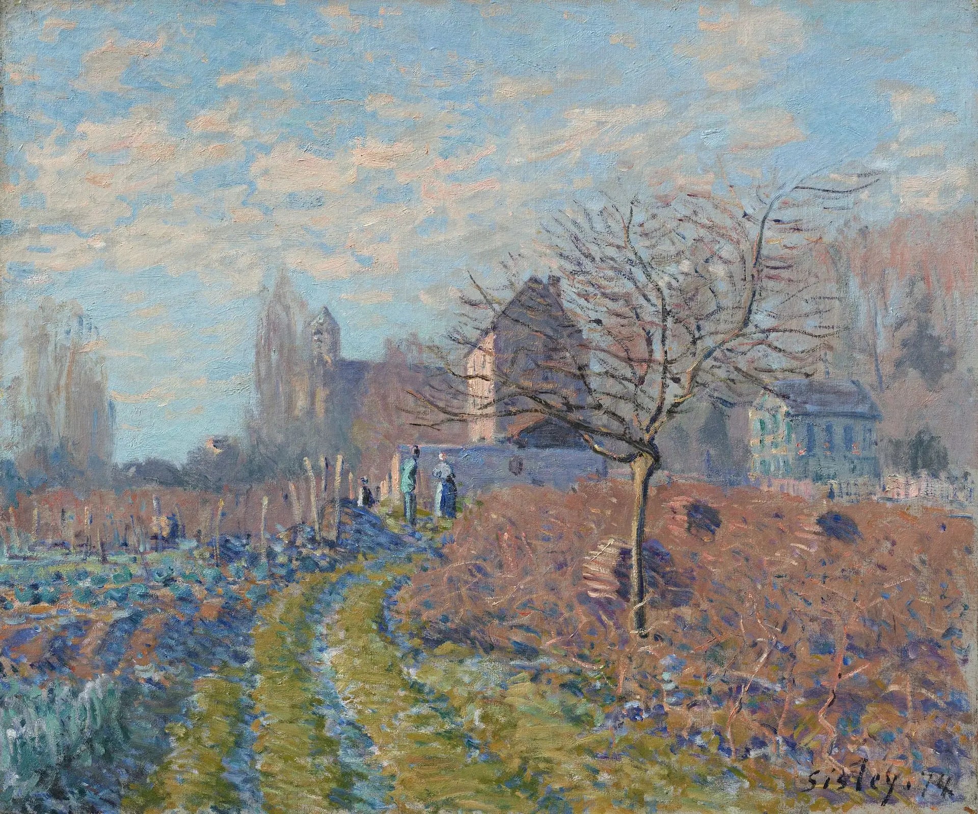 Reproduction du tableau « Givre blanc, été de la Saint-Martin - Alfred Sisley » par Alpha Reproduction en peinture à l’huile