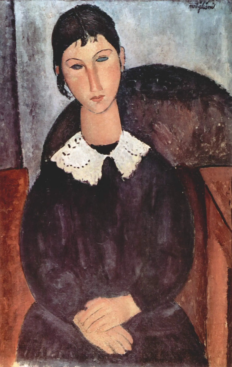 Elvíra s bílým límcem - Amedeo Modigliani