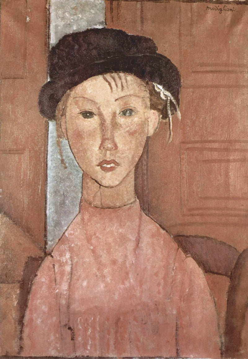 Mladá dívka s kloboukem - Amedeo Modigliani