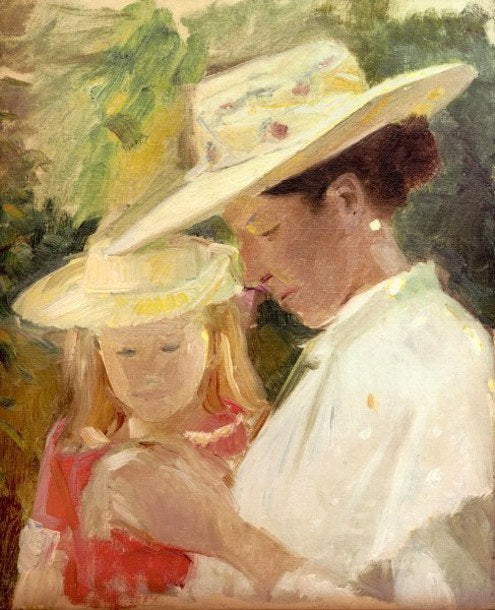 Anna Ancher s Helgou na zahradě - Michael Peter Ancher