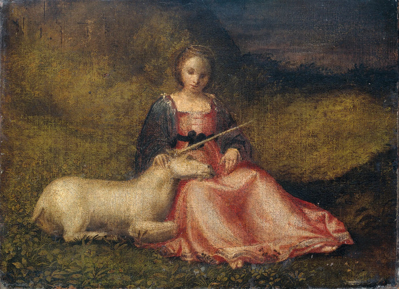 Mladá žena s jednorožcem - Giorgione