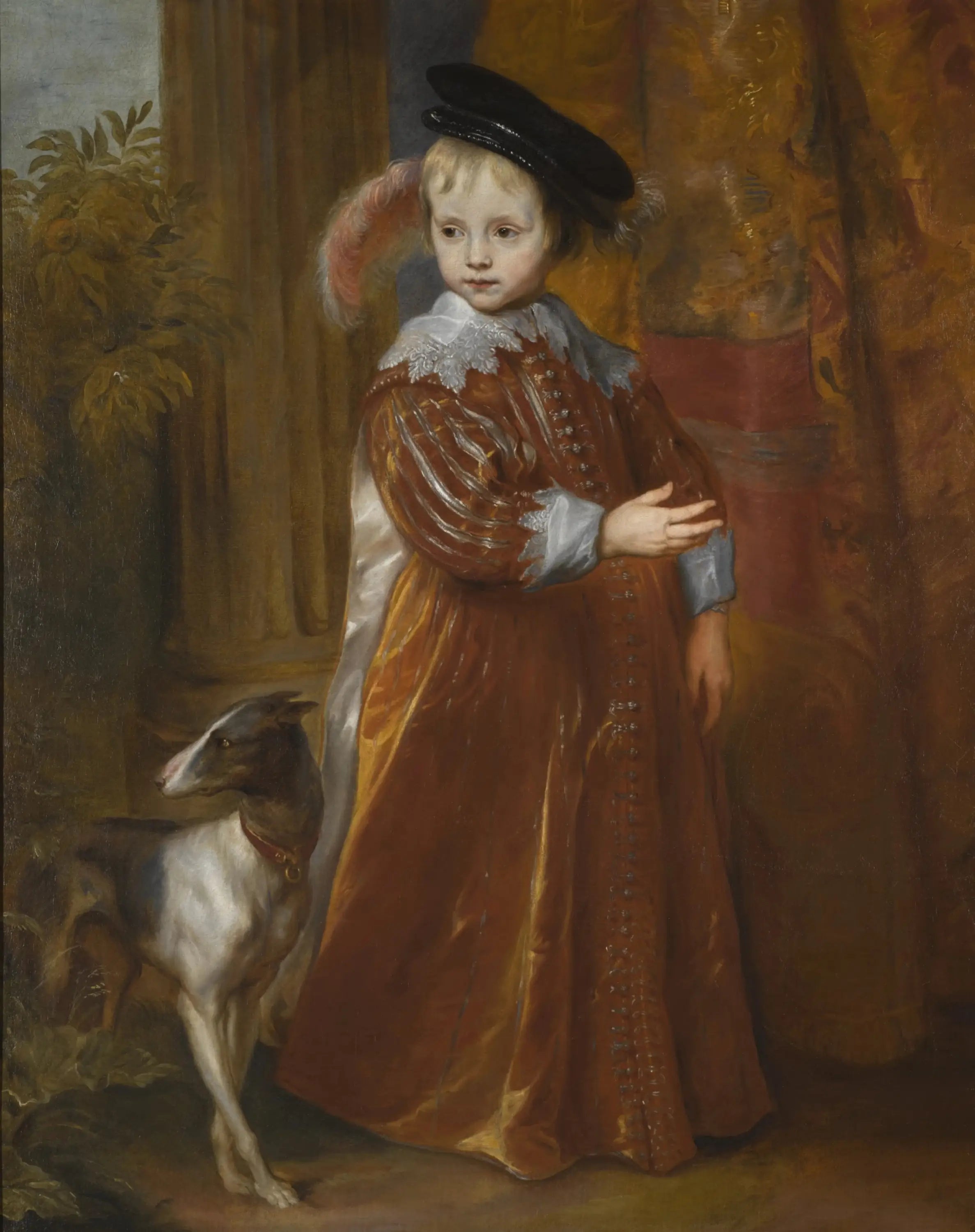 Portrait du prince Guillaume II d’Orange en jeune garçon avec un chien - Antoine van Dyck - Alpha Reproduction