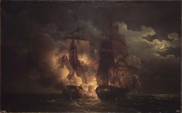 Combat naval en vue des Îles de Loz 7 février 1813 - Louis-Philippe Crépin - Alpha Reproduction