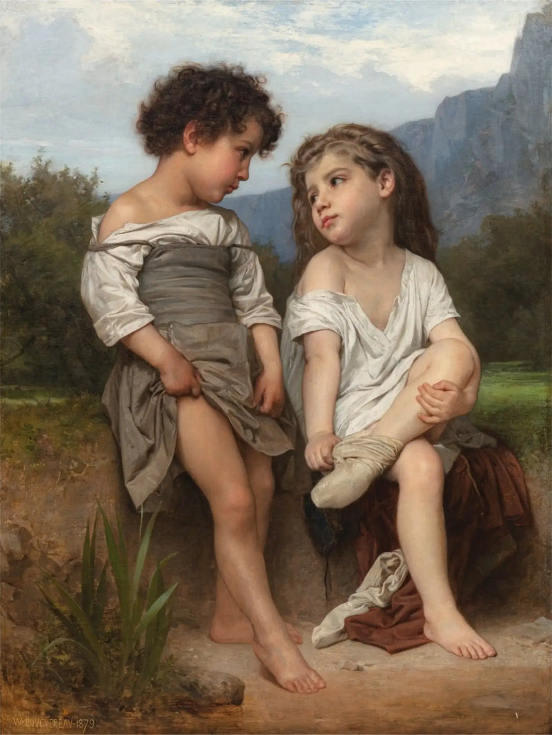 Na břehu potoka. - Bouguereau