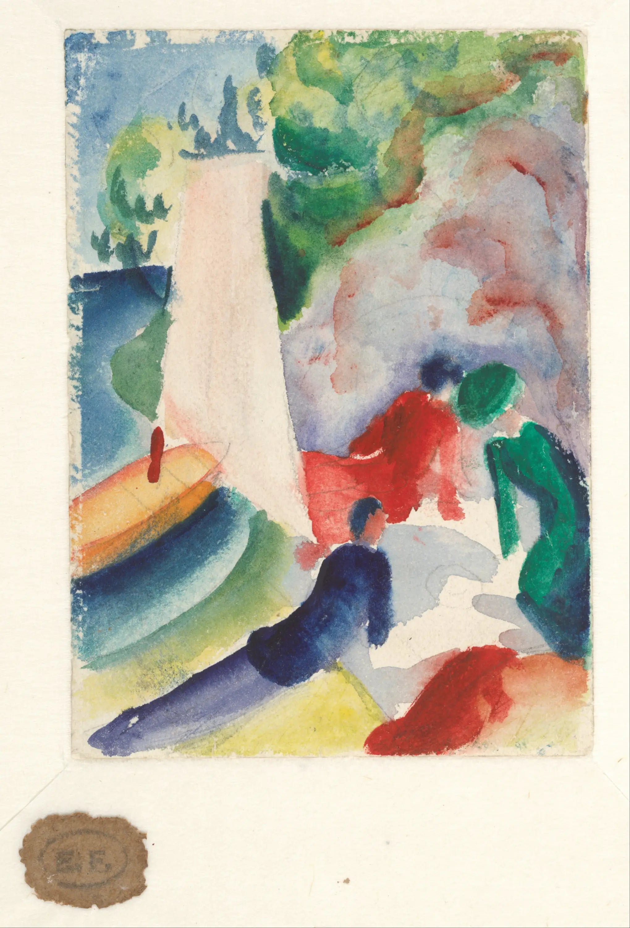 Reproduction du tableau « Pique-nique sur la plage - August Macke » par Alpha Reproduction en peinture à l’huile
