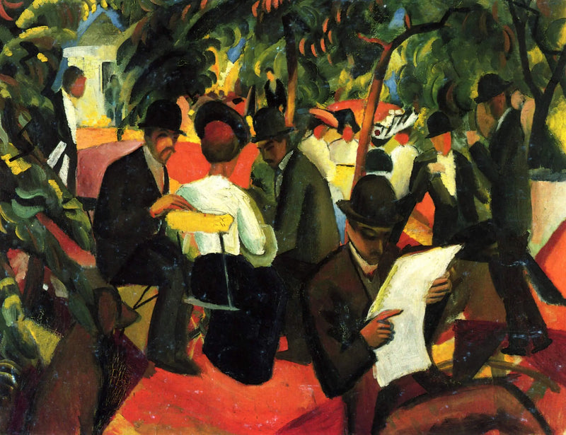 Restaurace v zahradě - August Macke