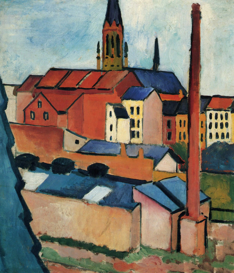 Svatá Marie s domy a komínem (Bonn) - August Macke