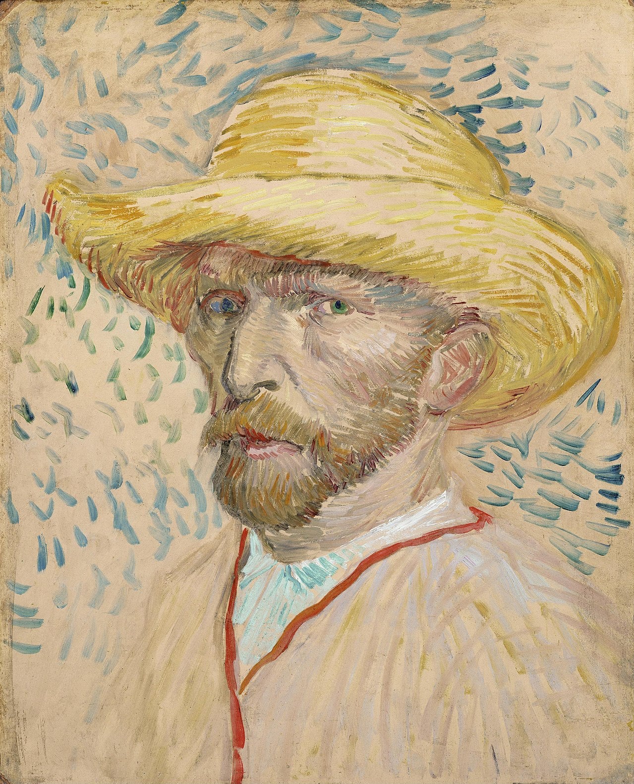 🎨 Autoportrét s slaměným kloboukem – Vincent van Gogh (léto 1887)