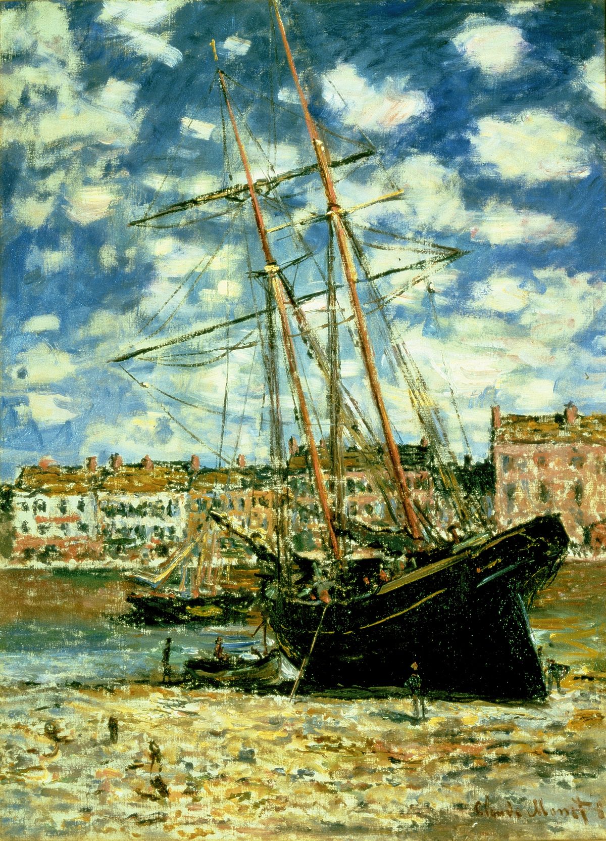 Loď ležící při odlivu - Claude Monet