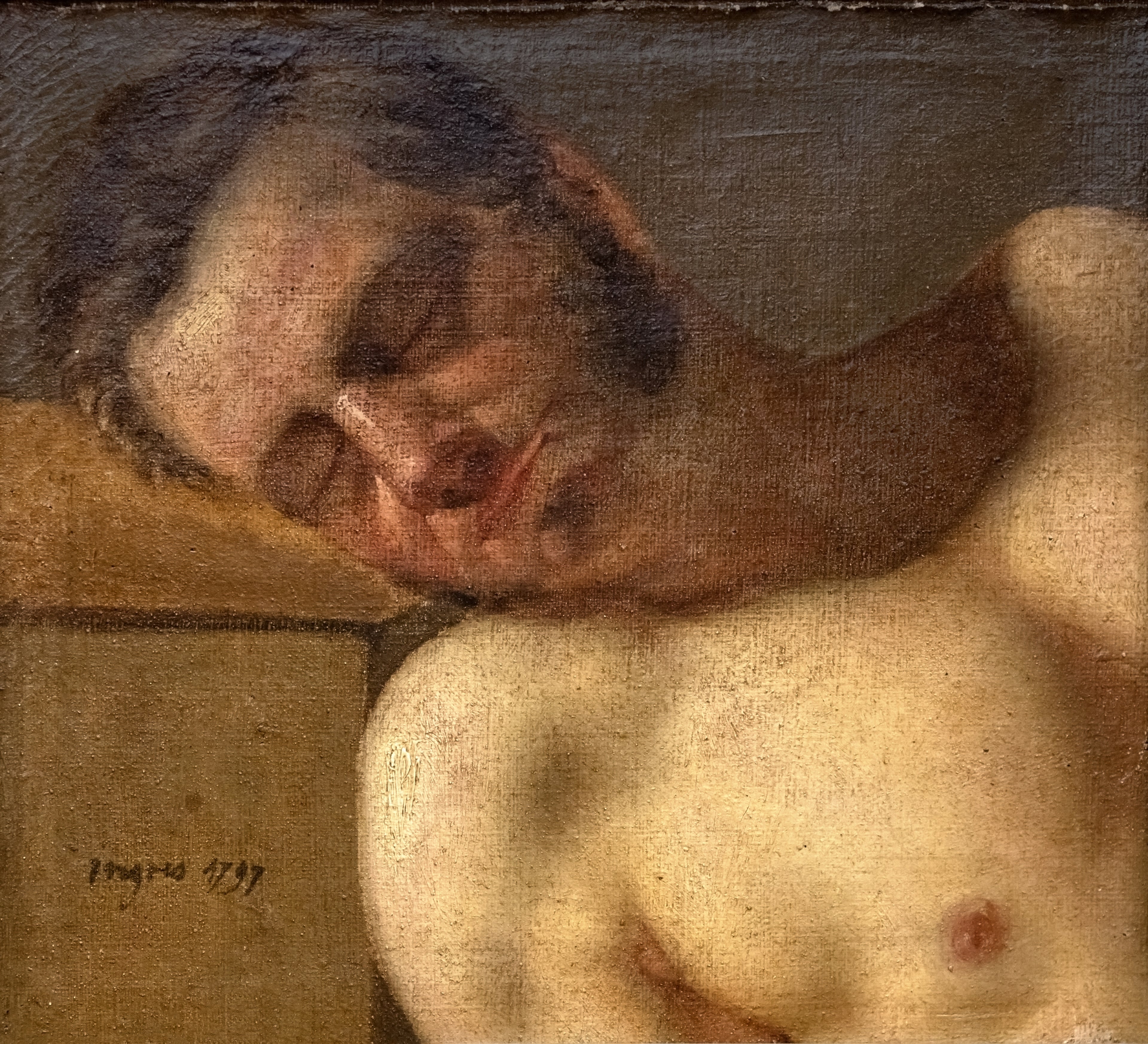 Studie hlavy a trupu muže - Jean-Auguste-Dominique Ingres