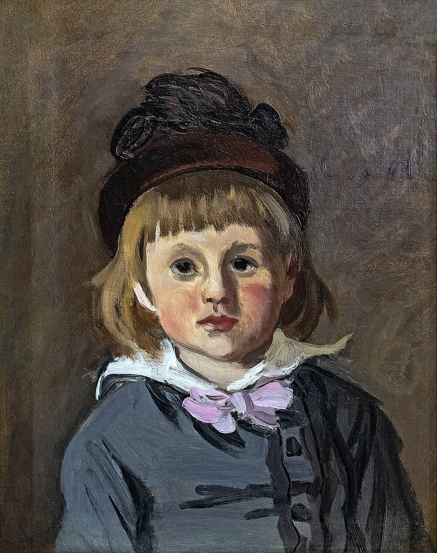 „Portrét Jeana Moneta s čepicí s bambulí“ – Claude Monet (1869)